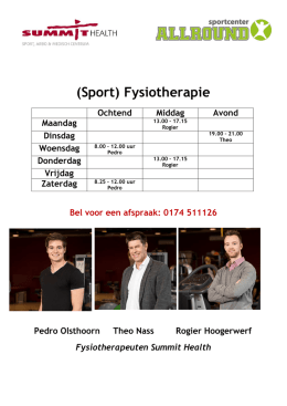 (Sport) Fysiotherapie - Sportcenter Allround