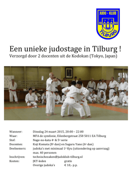 Een unieke judostage in Tilburg !