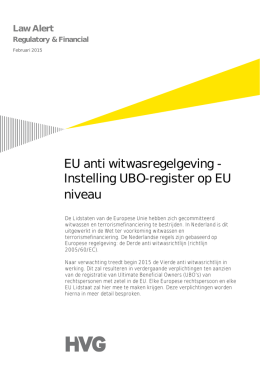 EU anti witwasregelgeving - Instelling UBO