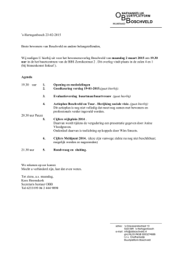 Agenda Boschveldoverleg 2 maart 2015