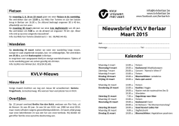 Nieuwsbrief KVLV Berlaar Maart 2015