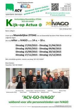 ACV-GO-IVAGO Opstart Maandelijkse Zitdag - ACV