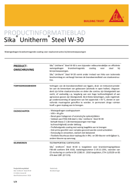 PRODUCTINFORMATIEBLAD Sika Unitherm Steel W-30