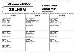 Lesrooster maart AeroFitt Zelhem
