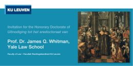 Prof. Dr. James Q. Whitman, Yale Law School
