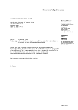 1 Aan de Voorzitter van de Tweede Kamer der