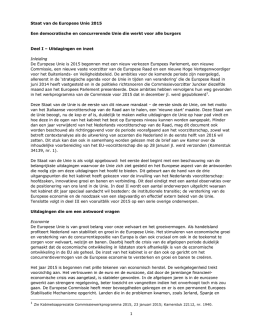 1 Staat van de Europese Unie 2015 Een