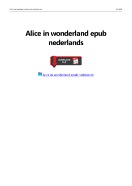 Alice in wonderland epub nederlands