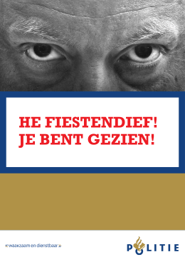 Poster Ogen `He fietsendief, je bent gezien`