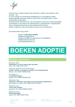 BOEKEN ADOPTIE - Steunpunt Adoptie