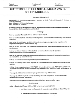 Politieverordening wielerwedstrijd Molenbeek