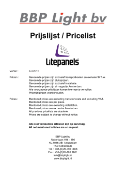 Litepanels Pricelist