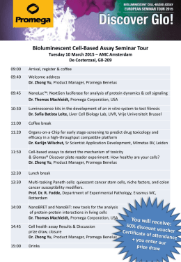 Bioluminescent Cell-Based Assay Seminar Tour