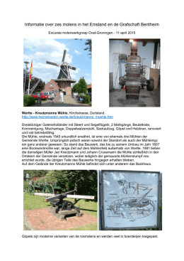 Informatie over zes molens in het Emsland en de Grafschaft Bentheim