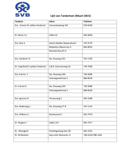 Lijst van Tandartsen (Maart 2015)