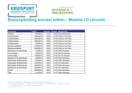 Basisopleiding sociaal tolken - Module I.D (avond)