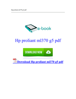 Hp proliant ml370 g5 pdf