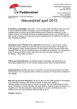 Nieuwsbrief april 2015 - Margreet Heijnen, gastouder