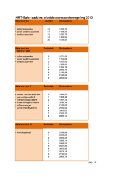 NMT-Salarisadvies arbeidsvoorwaardenregeling 2013