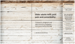 Older adults with joint pain and comorbidity: - VU