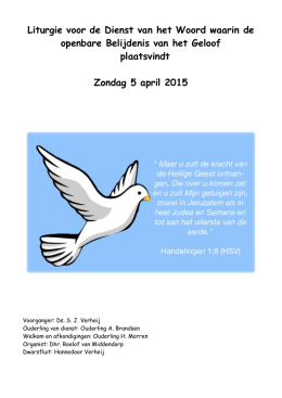 Liturgie/Liedblad 05/04 16.45 Oude Kerk