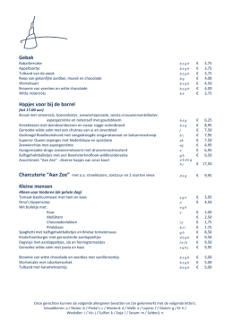 Nieuwe menukaart - Restaurant Aan Zee Oostvoorne