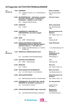 persberichten activiteitenkalender - Cultuur
