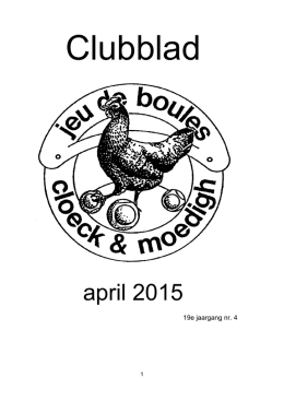 april 2015 - Cloeck & Moedigh