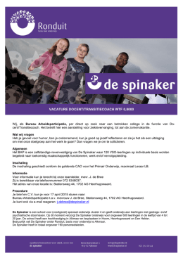 VACATURE DOCENT/TRANSITIECOACH WTF 0,8000