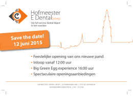 Save the date! 12 juni 2015 - Hofmeester E Dental Groep