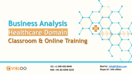 Business Analysis Healthcare Online & Classroom Training