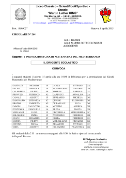 Premiazione giochi matematici - Liceo Scientifico e Classico "Martin