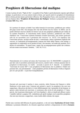 Preghiere di liberazione dal maligno