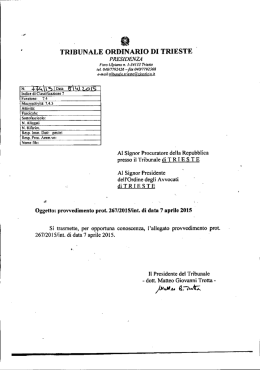 provvedimento - Ordine degli Avvocati di Trieste