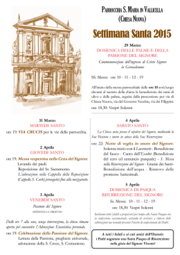 Poster Settimana Santa 2015 - Santa Maria in Vallicella – Chiesa