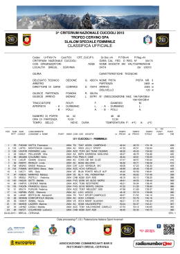 criterium cuccioli - classifica slalom 1 femminile