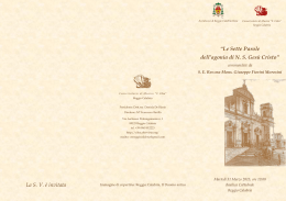 Guarda la brochure - Arcidiocesi di Reggio Calabria