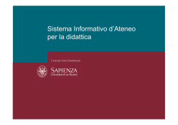 Presentazione del Sistema informativo per la didattica