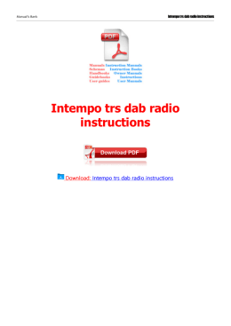 Intempo trs dab radio instructions