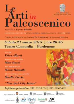 Sabato 21 marzo 2015 | ore 20.45 Teatro Concordia | Pordenone