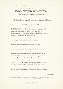 Leggi il verbale di seduta della IV Commissione dell`Assemblea
