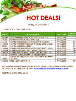 Friday 6th March 2015 TODAY`S HOT DEALS INCLUDE: GET THEM