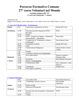 Percorso Formativo Comune 24&deg; corso di Villa Borettini sessione