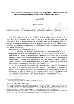 1 L`art. 54 secondo comma Cost. e la voce &laquo;onore specifico&raquo; nel