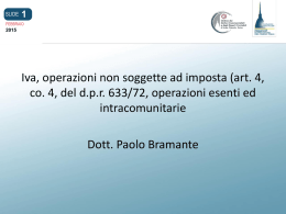 Iva, operazioni non soggette ad imposta (art. 4, co. 4, del dpr 633/72