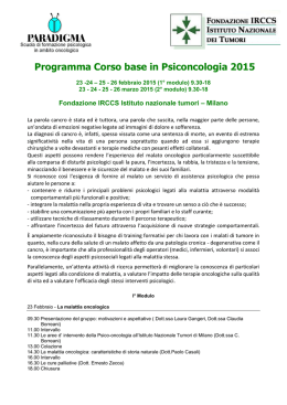 Programma Corso base in Psiconcologia 2015