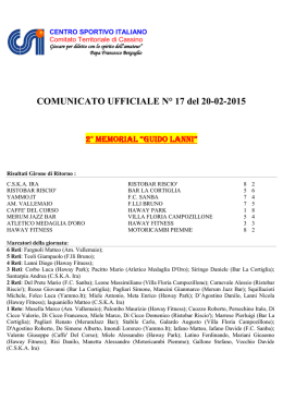 Calcio a 5 - Comunicato Ufficiale N. 17/2014-2015