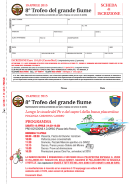 scheda di iscrizione - CPAE - Club Piacentino Auto d`Epoca