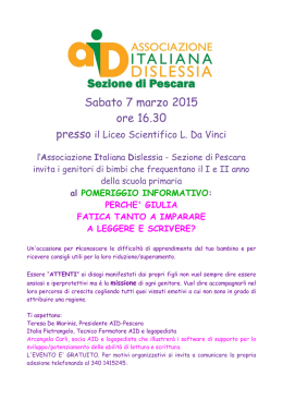 Locandina - Associazione Italiana Dislessia