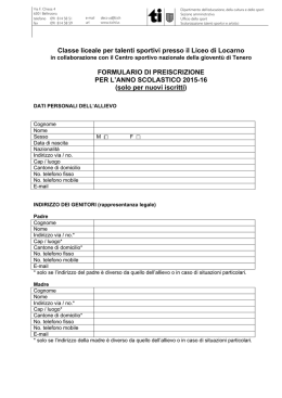 formulario di preiscrizione - Repubblica e Cantone Ticino